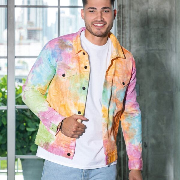 Tie-dye denim jacket Thumbnail