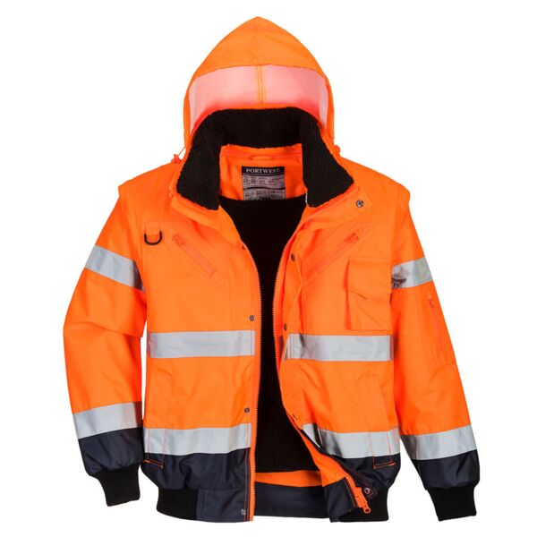 C465 - Hi-Vis 3-in-1 Contrast Bomber Jacket  Thumbnail